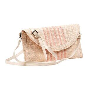 Sea & Grass Sisal Clutch Bag Blush Beige With Strap & Dust Cover NWT EcoFriendly